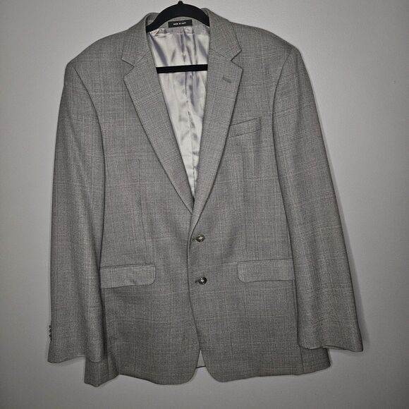 Kenneth Cole New York Other - Kenneth Cole New York Wool Blazer Sports Coat Men 42L‎ Gray Double Vent Business